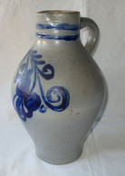 Alter Keramik Krug Birnkrug Blauschürzenkrug Weinkrug Um 1850 (134646) - Altri & Non Classificati