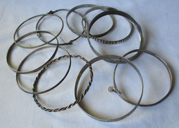 10 Schöne Silberne Armreifen Armband Meist 835er Silber Um 1930 (123480) - Armbanden