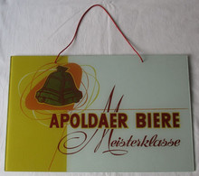 DDR Reklame Glasschild VEB (K) Apoldaer Biere Meisterklasse Um 1960 (111510) - Alcools