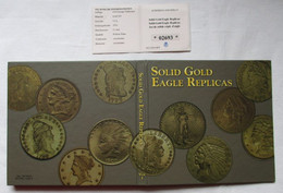 Solid Gold Eagle Replicas Berühmte USA Anlagemünzen 7x 0,5 Gramm Gold (134768) - Commemoratifs