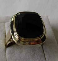 Dekorativer 333er Gold Herrenring Mit Großem Schwarzen Onyx (140859) - Ring