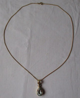 Elegante 585er Gold Damen Halskette Mit Diamant + Edelstein Anhänger (100806) - Necklaces/Chains