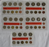 BRD KMS Kursmünzensatz 1996 Komplett A D F G J Stempelglanz (106328) - Mint Sets & Proof Sets