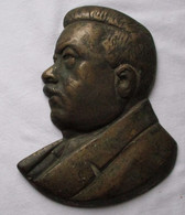 Plakette Bronze Potrait-Relief Reichspräsident Friedrich Ebert 17x13 Cm (101986) - Bronzen