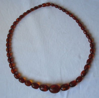 Antike Bernstein Kette Amber Honig Oliven Königsberger Schliff 29 Gramm (125056) - Collares/Cadenas