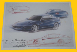 STAMPA BOZZETTO FERRARI 455 GT - FERRARI WORLD 1993 - Automobile - F1