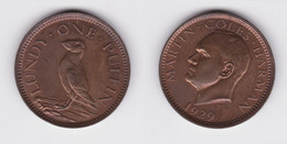 1 Puffin Bronze Münze Lundy 1929 (155779) - Otros & Sin Clasificación