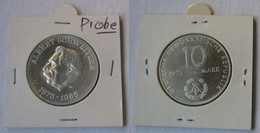 DDR Gedenk Münze 10 Mark Albert Schweitzer 1975 Motivprobe Glatter Rand (144603) - Essais & Refrappes