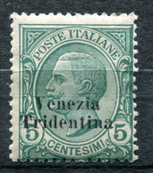 Z3162 ITALIA TERRE REDENTE Trentino-Alto Adige 1918, 5 C., MNH**, Sassone 21, Valore Catalogo € 75, Ottime Condizioni - Trentin