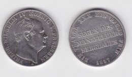 1 Taler Silber Münze Preussen Mansfelder Bergbau 1857 A Ss (151522) - Taler En Doppeltaler
