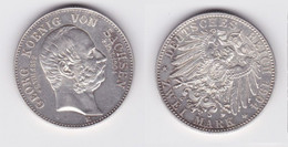 2 Mark Silber Münze Sachsen König Georg 1904 Auf Den Tod Vz (151210) - 2, 3 & 5 Mark Silver