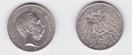 2 Mark Silbermünze Sachsen König Albert Auf Den Tod 1902 Jäger 128 Stgl (131196) - 2, 3 & 5 Mark Plata