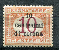 Z3148 ITALIA TERRE REDENTE Trento E Trieste 1919 Segnatasse, 10 C. Su 10 C., MNH**, Sassone 2, Valore Catalogo € 35, Ott - Trentino