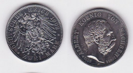 2 Mark Silbermünze Sachsen König Albert Auf Den Tod 1902 Jäger 128 Stgl (141874) - 2, 3 & 5 Mark Argent