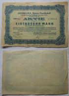 1000 Mark Aktie Hermania AG Vorm. Kgl. Preußische Chemische Fabrik 1923 (155692) - Pétrole