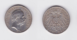 2 Mark Silber Münze Sachsen König Georg 1904 Auf Den Tod Vz (135491) - 2, 3 & 5 Mark Argent