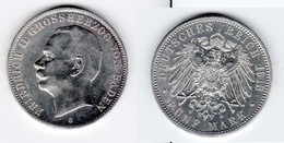 5 Mark Silbermünze Baden Großherzog Friedrich II 1913 Jäger 40  (129754) - 2, 3 & 5 Mark Argent