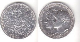 3 Mark Silbermünze Sachsen Weimar Eisenach 2.Hochzeit 1910 Jäger 162 (111530) - 2, 3 & 5 Mark Argent