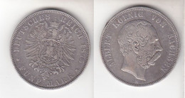5 Mark Silbermünze Sachsen König Albert 1875 Jäger 125  (111299) - 2, 3 & 5 Mark Silber