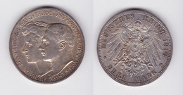 3 Mark Silbermünze Sachsen Weimar Eisenach 2.Hochzeit 1910 Jäger 162 Stg(139994) - 2, 3 & 5 Mark Silver