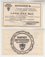 1 Million Mark Banknote Panther Zigarettenfabrik Blankenese 1923 Ohne KN(115808) - Non Classés