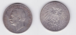 5 Mark Silbermünze Baden Großherzog Friedrich II 1913 Jäger 40 Vz+ (144479) - 2, 3 & 5 Mark Silver