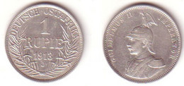 1 Rupie Silber Münze Deutsch Ost Afrika 1913 J (MU0853) - África Oriental Alemana