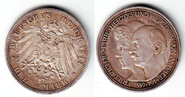 3 Mark Silber Münze Anhalt Silberhochzeit 1914 (104858) - 2, 3 & 5 Mark Argent