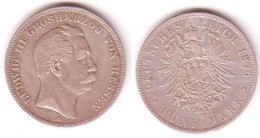 5 Mark Silber Münze Hessen Großherzog Ludwig III 1876 (MU1081) - 2, 3 & 5 Mark Argento