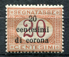 Z3146 ITALIA TERRE REDENTE Trento E Trieste 1919 Segnatasse, 20 C. Su 20c., MNH**, Sassone 3, Valore Catalogo € 55, Otti - Trente