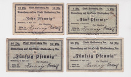 5, 10 & 2 X 50 Pfennig Banknoten Notgeld Stadt Woldenberg 1917 (137781) - Sin Clasificación