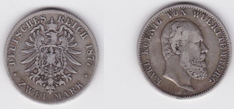 2 Mark Silbermünze Württemberg König Karl 1877 Jäger 172 F.ss (150658) - 2, 3 & 5 Mark Zilver