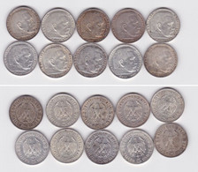 10 Silbermünzen 3.Reich 5 Mark Hindenburg (155760) - 5 Reichsmark