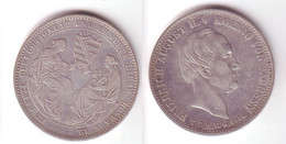 1 Taler Silber Münze Sterbetaler Friedrich August II. 1854 (105340) - Taler & Doppeltaler