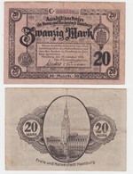 20 Mark Banknote Aushilfsschein Stadt Hamburg 10.10.1918 (115854) - Ohne Zuordnung