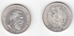 2 Mark Silber Münze Preussen Kaiser Friedrich 1888 (114467) - 2, 3 & 5 Mark Argent