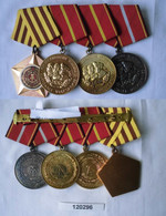 DDR 4er Ordensspange Verdienstmedaille NVA Kampforden 900er Silber (120296) - RDA