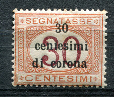 Z3152 ITALIA TERRE REDENTE Trento E Trieste 1919 Segnatasse, 30 C. Su 30 C., MNH**, Sassone 4, Valore Catalogo € 55, Ott - Trente