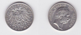 2 Mark Silber Münze Sachsen König Georg 1904 Auf Den Tod Stgl. (130892) - 2, 3 & 5 Mark Zilver