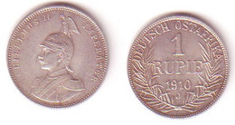 1 Rupie Silber Münze Deutsch Ost Afrika 1910 J (MU1080) - Afrique Orientale Allemande