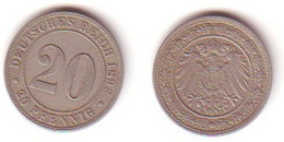 20 Pfennig Nickel Münze Deutsches Reich 1892 J Jäger 14 (MU0817) - 20 Pfennig