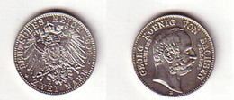 2 Mark Silber Münze Sachsen Koenig Georg 1904 Auf Den Tod - 2, 3 & 5 Mark Argent
