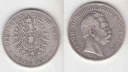 5 Mark Silbermünze Hessen Großherzog Ludwig III 1875 Jäger 67  (111403) - 2, 3 & 5 Mark Argento