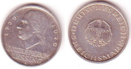 5 Mark Silber Münze Weimarer Republik Lessing 1929 A (MU1022) - 2, 3 & 5 Mark Argent