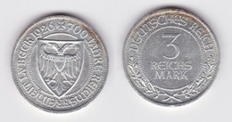 3 Mark Silber Münze 700 Jahre Reichsfreiheit Lübeck 1926 Jäger 323 (152403) - Sonstige & Ohne Zuordnung