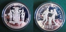 100 Dollar Silber Münze Jamaica Olympische Spiele Barcelona 1992 (120646) - Trinidad En Tobago