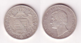 1 Taler Silber Münze Sachsen König Johann 1856 F (105214) - Taler & Doppeltaler
