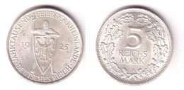 5 Mark Silber Münze Jahrtausendfeier Rheinland 1925 A - Otros & Sin Clasificación