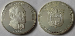 20 Balboas Silber Münze Panama Simon Bolivar 1783-1830,  1974 (111925) - Otros – América