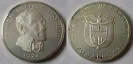 20 Balboas Silber Münze Panama Simon Bolivar 1783-1830,  1974 (111925) - Other - America